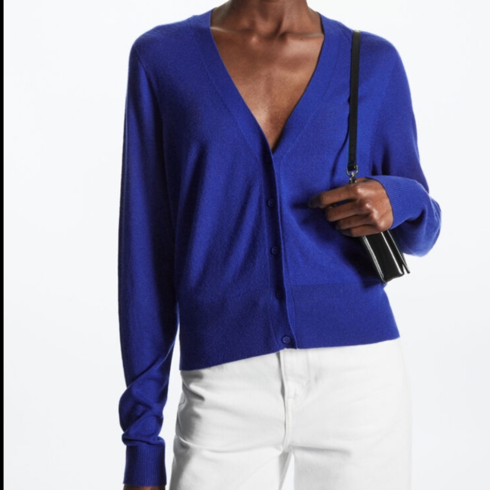 Worthington Cobalt Blue Knit Cardigan